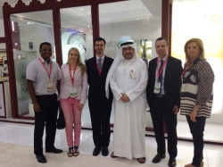 Els representants de la direcció de Mercabarna amb el responsable del sector alimentari de Dubai